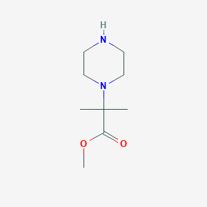 molecular formula C9H18N2O2 B1443385 Methyl 2-methyl-2-(piperazin-1-yl)propanoate CAS No. 1182949-28-5