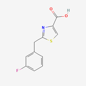 molecular formula C11H8FNO2S B1443387 2-[(3-Fluorophenyl)methyl]-1,3-thiazole-4-carboxylic acid CAS No. 1266976-92-4