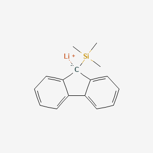 molecular formula C16H17LiSi B14433883 lithium;fluoren-9-id-9-yl(trimethyl)silane CAS No. 75191-00-3