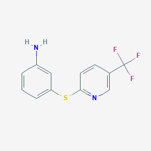 molecular formula C12H9F3N2S B1443392 (3-{[5-(Trifluoromethyl)pyridin-2-yl]thio}phenyl)amine CAS No. 1178275-25-6