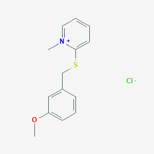 molecular formula C14H16ClNOS B14434041 2-{[(3-Methoxyphenyl)methyl]sulfanyl}-1-methylpyridin-1-ium chloride CAS No. 77148-95-9