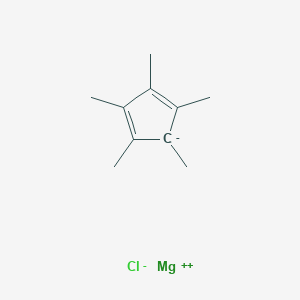 molecular formula C10H15ClMg B14434062 magnesium;1,2,3,4,5-pentamethylcyclopenta-1,3-diene;chloride CAS No. 74430-27-6