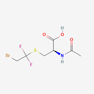 molecular formula C7H10BrF2NO3S B14434077 L-Cysteine, N-acetyl-S-(2-bromo-1,1-difluoroethyl)- CAS No. 75898-96-3