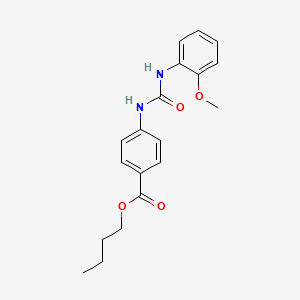 molecular formula C19H22N2O4 B14434094 Butyl 4-[(2-methoxyphenyl)carbamoylamino]benzoate CAS No. 76393-55-0
