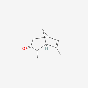 molecular formula C10H14O B14434151 2,7-Dimethylbicyclo[3.2.1]oct-6-en-3-one CAS No. 76779-13-0