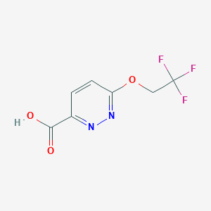 molecular formula C7H5F3N2O3 B1443417 6-(2,2,2-三氟乙氧基)吡啶并嗪-3-羧酸 CAS No. 1178449-40-5