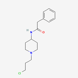 molecular formula C16H23ClN2O B14434223 N-[1-(3-Chloropropyl)piperidin-4-yl]-2-phenylacetamide CAS No. 77196-99-7