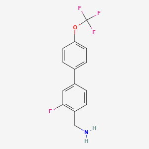 molecular formula C14H11F4NO B1443424 (3-Fluoro-4'-(trifluoromethoxy)-[1,1'-biphenyl]-4-yl)methanamine CAS No. 472964-41-3