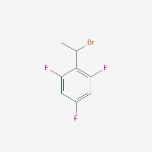 molecular formula C8H6BrF3 B1443427 Benzene, 2-(1-bromoethyl)-1,3,5-trifluoro- CAS No. 1249586-74-0