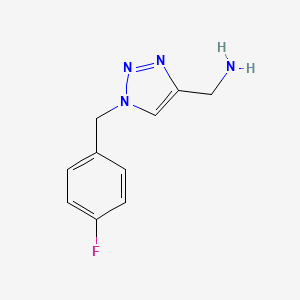 molecular formula C10H11FN4 B1443432 {1-[(4-氟苯基)甲基]-1H-1,2,3-三唑-4-基}甲胺 CAS No. 1250599-01-9
