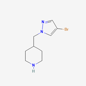 molecular formula C9H14BrN3 B1443441 4-[(4-溴-1H-吡唑-1-基)甲基]哌啶 CAS No. 1211579-06-4