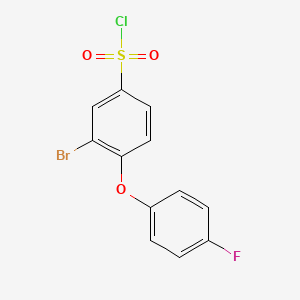 molecular formula C12H7BrClFO3S B1443442 3-Bromo-4-(4-fluorophenoxy)benzene-1-sulfonyl chloride CAS No. 1283859-52-8