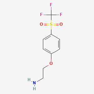 molecular formula C9H10F3NO3S B1443447 2-[4-(三氟甲磺酰基)苯氧基]乙胺 CAS No. 1284826-39-6