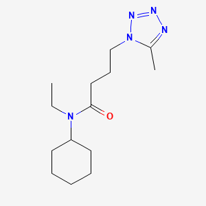 molecular formula C14H25N5O B14434498 N-Cyclohexyl-N-ethyl-5-methyl-1H-tetrazole-1-butanamide CAS No. 80086-35-7