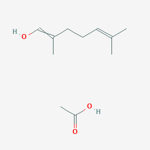 molecular formula C11H20O3 B14434516 Acetic acid--2,6-dimethylhepta-1,5-dien-1-ol (1/1) CAS No. 75157-67-4