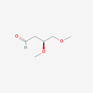 molecular formula C6H12O3 B14434529 Butanal, 3,4-dimethoxy-, (S)- CAS No. 82780-40-3