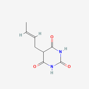 molecular formula C8H10N2O3 B14434546 5-[(E)-but-2-enyl]-1,3-diazinane-2,4,6-trione CAS No. 74799-62-5