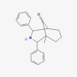 molecular formula C21H23NO B14434591 1-Methyl-2,4-diphenyl-3-azabicyclo[3.3.1]nonan-9-one CAS No. 76335-71-2