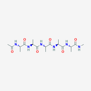 molecular formula C18H32N6O6 B14434597 N-Acetyl-L-alanyl-L-alanyl-L-alanyl-L-alanyl-N-methyl-L-alaninamide CAS No. 77976-85-3