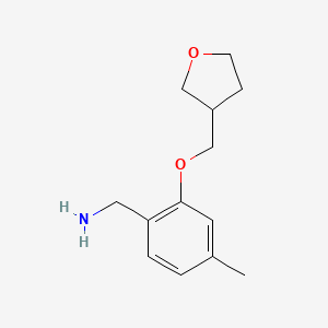 [4-Methyl-2-(oxolan-3-ylmethoxy)phenyl]methanamine