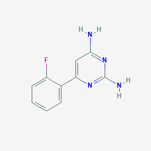 molecular formula C10H9FN4 B1443466 6-(2-Fluorophenyl)pyrimidine-2,4-diamine CAS No. 363-05-3