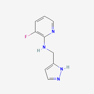 molecular formula C9H9FN4 B1443479 3-fluoro-N-(1H-pyrazol-3-ylmethyl)pyridin-2-amine CAS No. 1343772-56-4