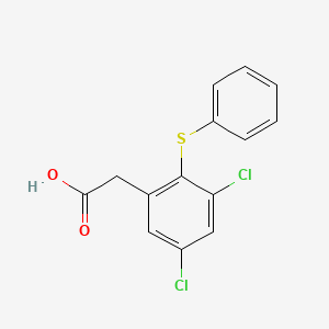 molecular formula C14H10Cl2O2S B14434823 Benzeneacetic acid, 3,5-dichloro-2-(phenylthio)- CAS No. 79332-47-1