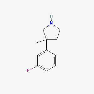 molecular formula C11H14FN B1443485 3-(3-氟苯基)-3-甲基吡咯烷 CAS No. 1247573-87-0