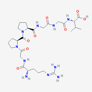 molecular formula C27H46N10O8 B14434998 N~5~-(Diaminomethylidene)-L-ornithylglycyl-L-prolyl-L-prolylglycylglycyl-L-valine CAS No. 76046-51-0