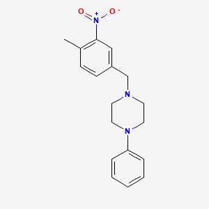 molecular formula C18H21N3O2 B14435006 2-Methyl-5-(N-phenylpiperazinomethyl)nitrobenzene CAS No. 74101-69-2