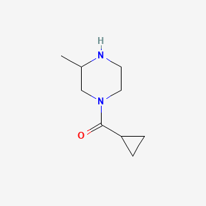 molecular formula C9H16N2O B1443504 1-Cyclopropanecarbonyl-3-methylpiperazine CAS No. 1240581-73-0