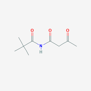 molecular formula C9H15NO3 B14435116 N-(2,2-Dimethylpropanoyl)-3-oxobutanamide CAS No. 77656-06-5