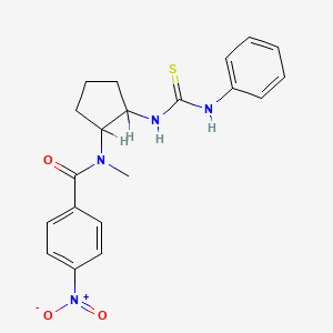 molecular formula C20H22N4O3S B14435128 N-Methyl-4-nitro-N-(2-(((phenylamino)thioxomethyl)amino)cyclopentyl)benzamide CAS No. 77051-86-6