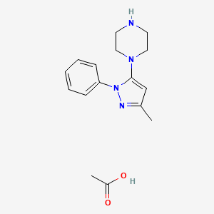 molecular formula C16H22N4O2 B1443516 1-(3-methyl-1-phenyl-1H-pyrazol-5-yl)piperazine acetate CAS No. 906093-30-9