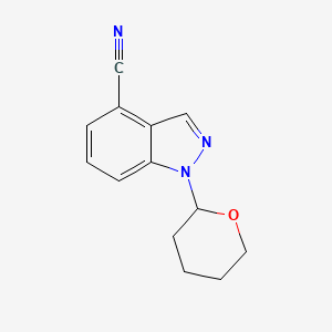molecular formula C13H13N3O B1443518 1-(tetrahydro-2H-pyran-2-yl)-1H-indazole-4-carbonitrile CAS No. 1337880-47-3