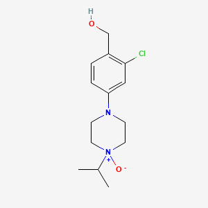 molecular formula C14H21ClN2O2 B14435244 Benzenemethanol, 2-chloro-4-(4-(1-methylethyl)-1-piperazinyl)-, N-oxide CAS No. 76239-60-6