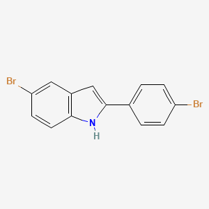 molecular formula C14H9Br2N B1443525 5-Bromo-2-(4-bromophenyl)-1H-indole CAS No. 28718-97-0