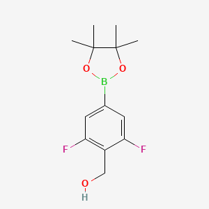 molecular formula C13H17BF2O3 B1443527 2,6-Difluoro-4-(4,4,5,5-tetramethyl-1,3,2-dioxaborolan-2-yl)-benzenemethanol CAS No. 1417736-43-6