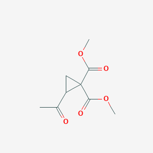 molecular formula C9H12O5 B14435285 Dimethyl 2-acetylcyclopropane-1,1-dicarboxylate CAS No. 75073-94-8