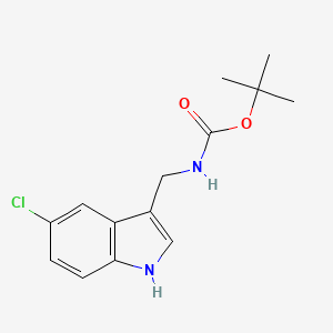 molecular formula C14H17ClN2O2 B1443532 (5-Chloro-1H-indol-3-ylmethyl)-carbamic acid tert-butyl ester CAS No. 1380571-78-7