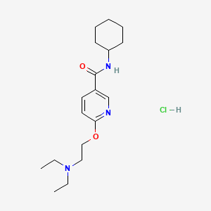 molecular formula C18H30ClN3O2 B14435324 Nicotinamide, N-cyclohexyl-6-(2-diethylaminoethoxy)-, hydrochloride CAS No. 75348-41-3
