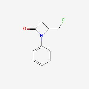 molecular formula C10H10ClNO B14435333 4-(Chloromethyl)-1-phenylazetidin-2-one CAS No. 77692-60-5