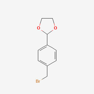 molecular formula C10H11BrO2 B14435348 1,3-Dioxolane, 2-[4-(bromomethyl)phenyl]- CAS No. 74508-89-7
