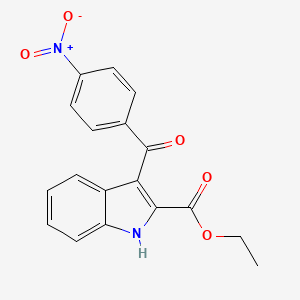 molecular formula C18H14N2O5 B14435378 Ethyl 3-(4-nitrobenzoyl)-1H-indole-2-carboxylate CAS No. 77069-14-8