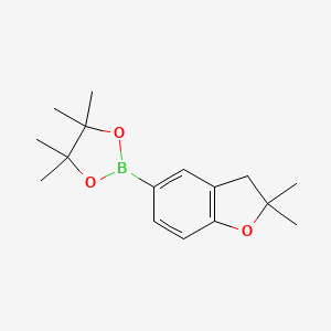 molecular formula C16H23BO3 B1443539 2-(2,2-Dimethyl-2,3-dihydrobenzofuran-5-yl)-4,4,5,5-tetramethyl-1,3,2-dioxaborolane CAS No. 1416157-62-4