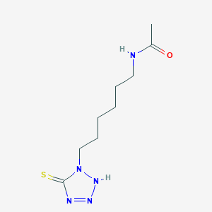 molecular formula C9H17N5OS B14435390 N-[6-(5-Sulfanylidene-2,5-dihydro-1H-tetrazol-1-yl)hexyl]acetamide CAS No. 76029-25-9