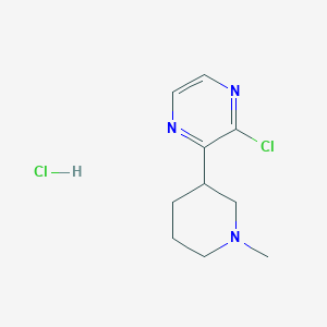 molecular formula C10H15Cl2N3 B1443542 2-Chloro-3-(1-methylpiperidin-3-yl)pyrazine hydrochloride CAS No. 1361111-91-2