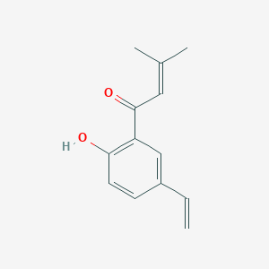 molecular formula C13H14O2 B14435427 2-Senecioyl-4-vinylphenol CAS No. 78916-38-8