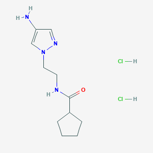 molecular formula C11H20Cl2N4O B1443543 Cyclopentanecarboxylic acid [2-(4-amino-pyrazol-1-yl)-ethyl]-amide dihydrochloride CAS No. 1361115-34-5