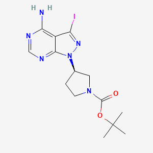 B1443548 (R)-tert-butyl 3-(4-amino-3-iodo-1H-pyrazolo[3,4-d]pyrimidin-1-yl)pyrrolidine-1-carboxylate CAS No. 1422827-96-0